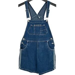 Vintage 90s y2k Women's No Excuses Blue Denim Bibs Overalls Shortalls Size M